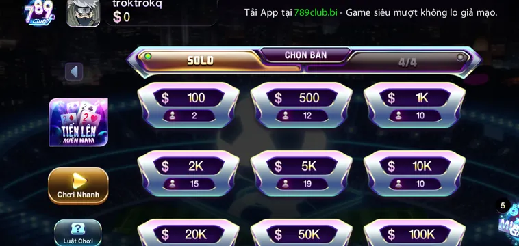 Chinh Phục Siêu Phẩm Tiến Lên Miền Nam Tại 789Club Với Thưởng Khủng