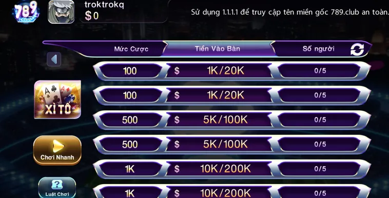Xì Tố Tại 789Club Đỉnh Cao Đấu Trí Với Cơ Hội Làm Giàu Cực Nhanh